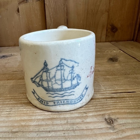 Vintage Old Spice Ship Friendship Shaving Mug Ivory Color Stoneware USA - Picture 1 of 7